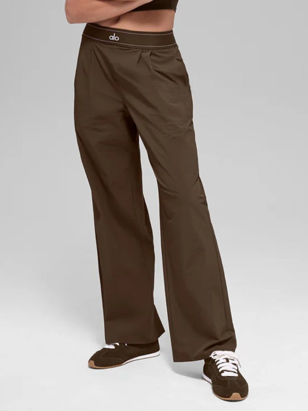 NWT Alo Yoga Suit Up Trouser Espresso Brown Wide Leg Pants 30 Inseam🤎🤎 - Picture 7 of 9